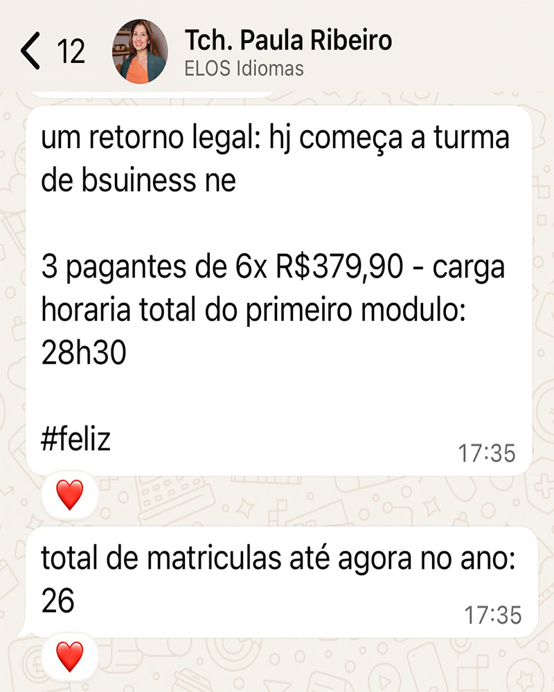 Depoimento de aluna da Teacher Ana (6 de 8)
